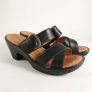 Born SALIMA Sandal - Black Leather w/Buckle